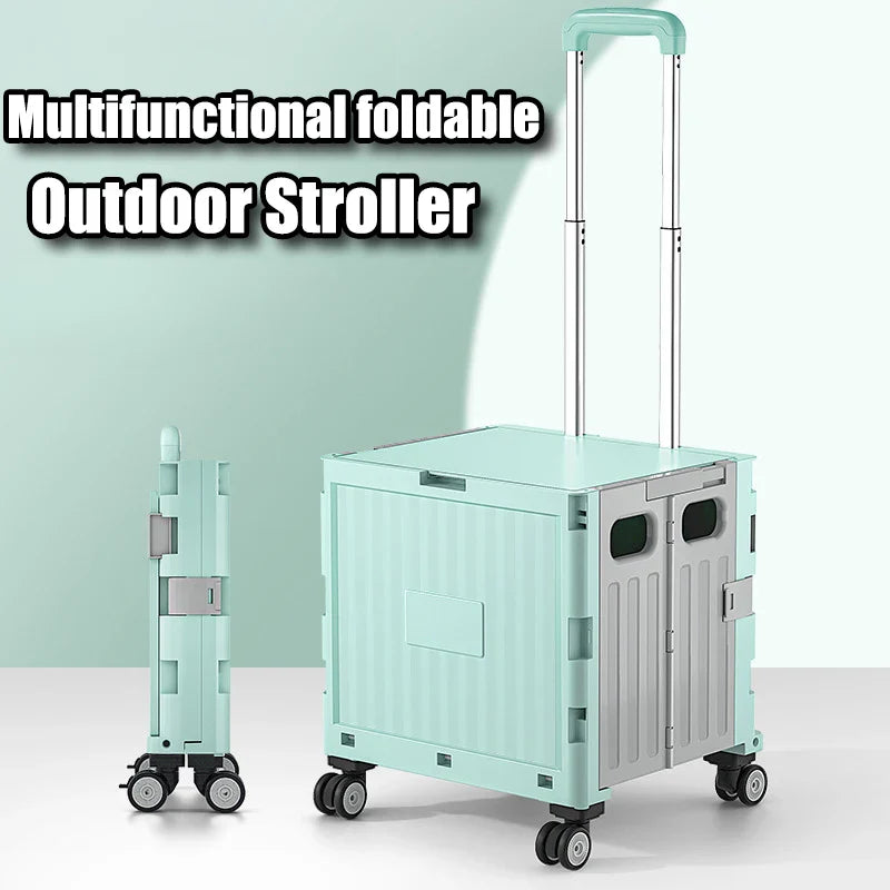 Multifunctional Folding Camping Trolley - Large Capacity Portable Outdoor Storage Cart
