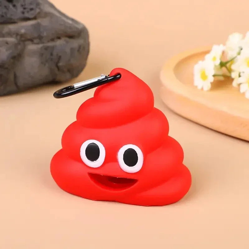 Poop-Shaped Dog Waste Bag Dispenser with Clip – Portable Pet Bag Holder for Walking & Travel