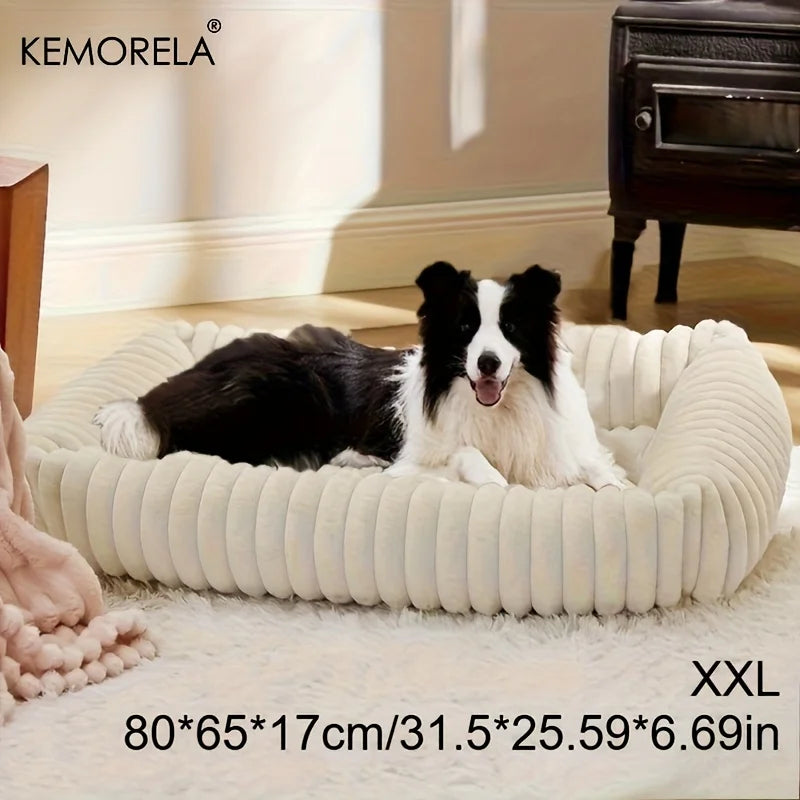 Orthopedic Plush Dog Bed – High-Resilience Support Mattress for Small to Medium Dogs, All-Season Fluffy Pet Bed for Bedroom
