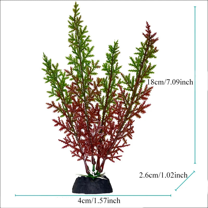 Artificial Aquarium Plants — Plastic Underwater Decorations for Fish Tanks, Realistic Aquarium Decor