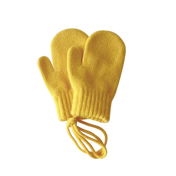 Kids Wool Winter Mittens Candy-Colored Knitted Gloves for 1-4 Years (14.5 x 9 cm / 5.7 x 3.5 in)
