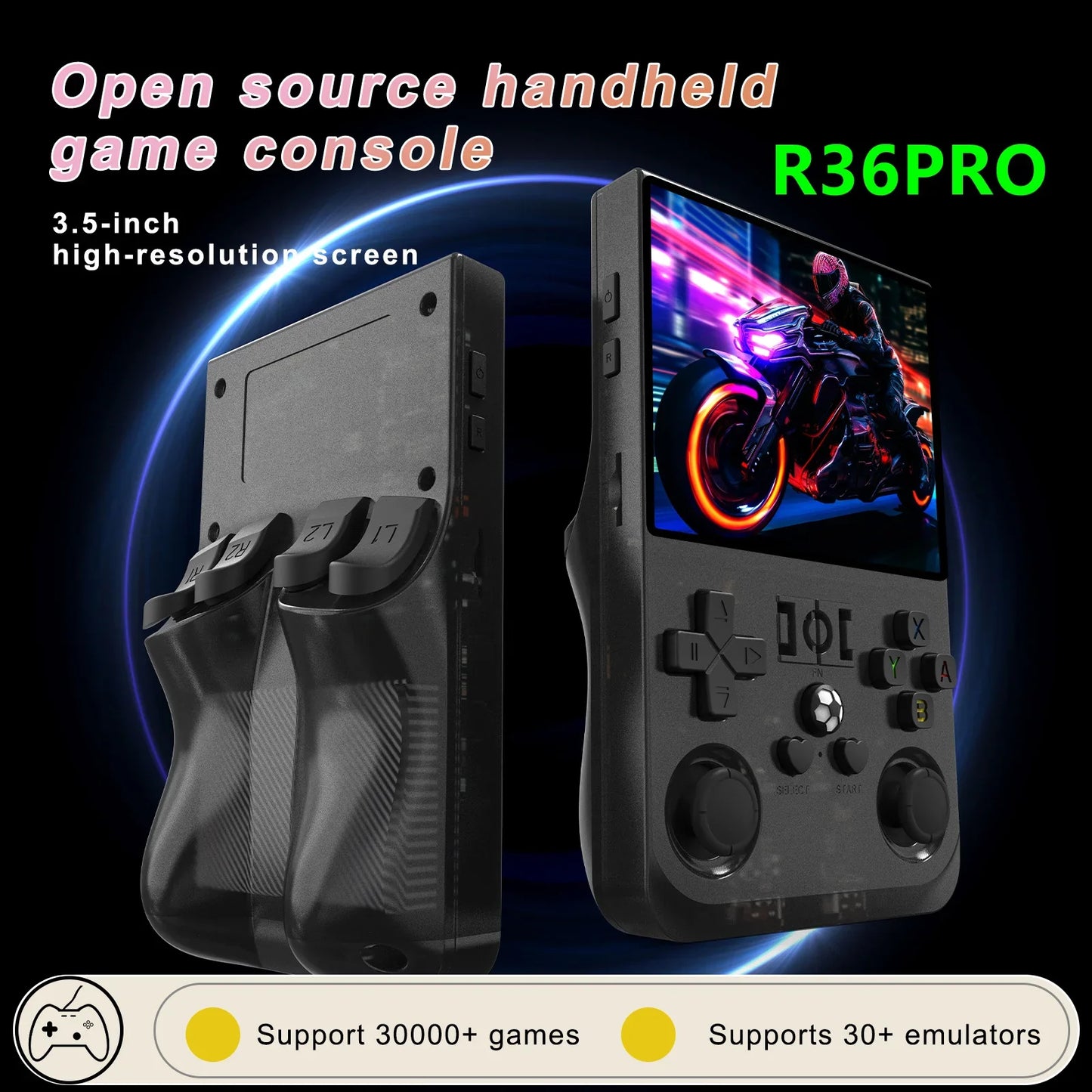 Open Source Retro Handheld Game Console Linux 3.5-Inch (8.9 cm) IPS Screen 128GB Portable Pocket Player Preloaded 22,000 Games