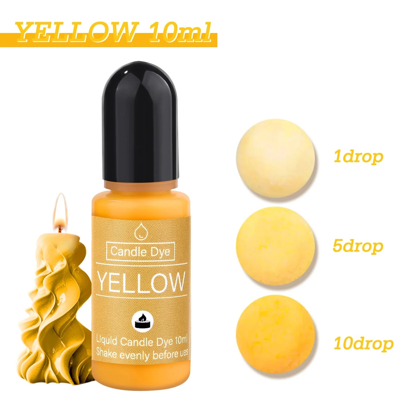 16-Color Liquid Candle Dye Set — 16 x 10ml (0.34 fl oz) Non-Toxic Soy Wax Pigments for Candle & Soap Making