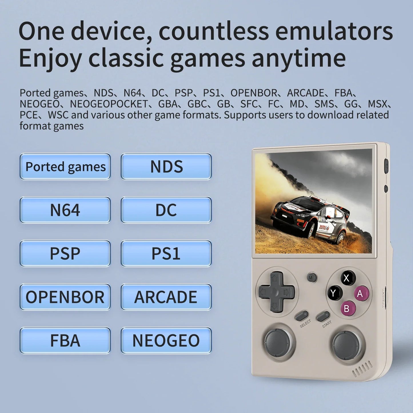 Handheld Retro Game Console 3.5-inch (8.9 cm) IPS Screen Linux Dual Joystick Vibration Motor Portable Gaming System — 4000 Built-in Games