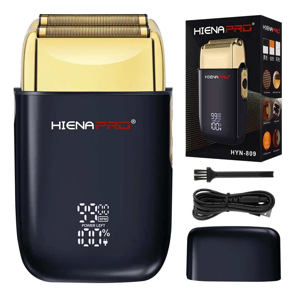 Men's Rechargeable Electric Shaver & Hair Clipper – Metal Housing, USB Fast Charge, Hypoallergenic Foil
