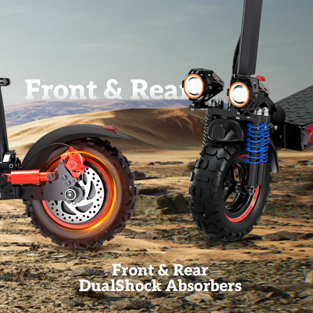 1200W Off-Road Electric Scooter with Seat – Foldable 48V Commuter E-Scooter, 11-Inch Off-Road Tires, Up to 40–60 km Range