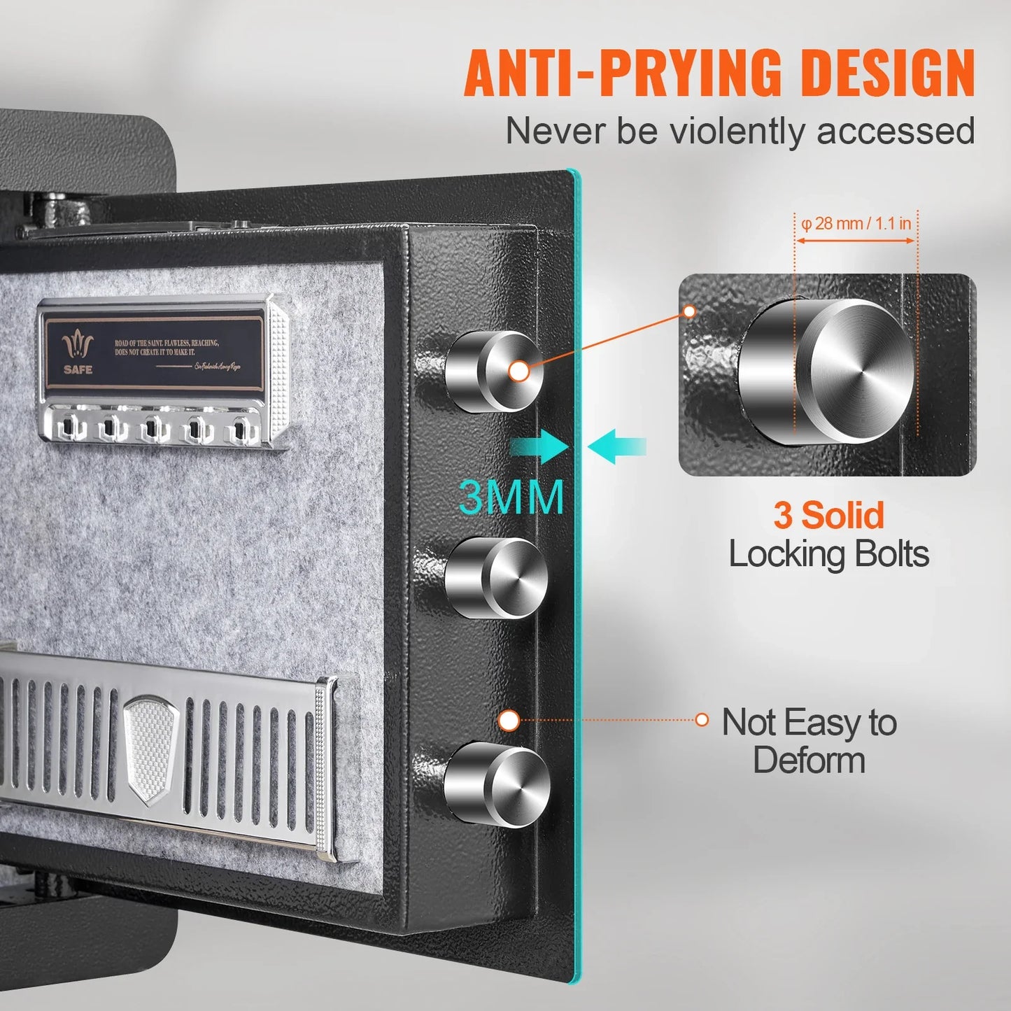 Electronic Digital Home Safe 1.2 cu ft (34 L) - Keypad Lock with Override Keys for Jewelry, Cash & Documents