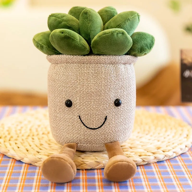 Plush Succulent Plant Ornaments for Halloween & Christmas — Rag Doll Claw Machine Prizes, Cute Faux Greenery Home Decor