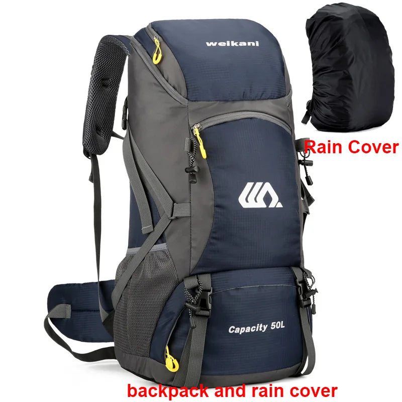 50L Waterproof Hiking Backpack for Men & Women Travel Camping Climbing Rucksack