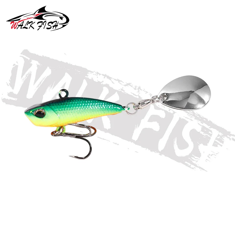 VIB Spinner Bait Metal Fishing Lure – Rotating Tail Wobbler, 7g/11g/15g/21g (0.25/0.39/0.53/0.74 oz), 28–42 mm (1.10–1.65 in), 11 Colors