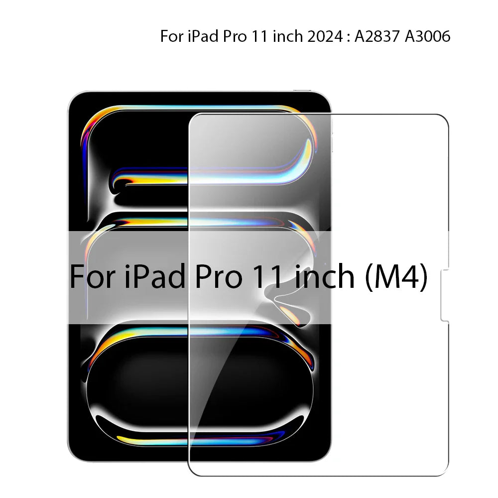Tempered Glass Screen Protector for iPad — 1-Pack Compatible with 12.9 in (32.8 cm), 11 in (28.0 cm), 10.9 in (27.7 cm), 9.7 in (24.6 cm) — HD, Anti-Fingerprint, Oleophobic, Explosion-Proof
