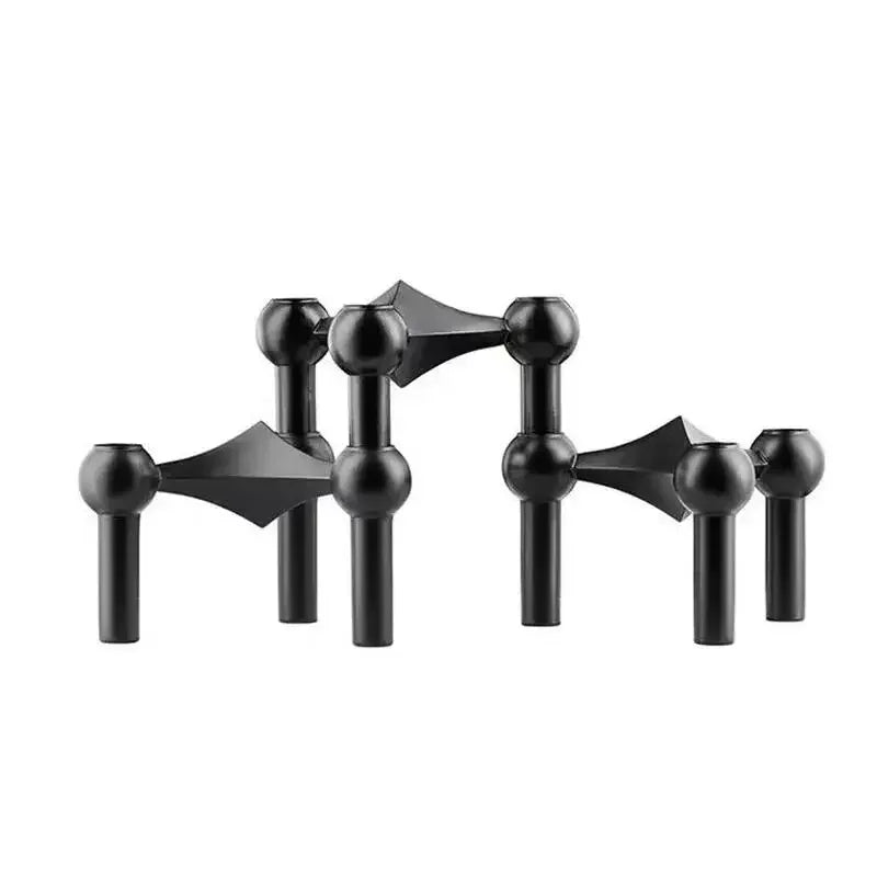 Molecular Structure Stainless Steel Candle Holder - Nordic Silver Candelabra Centerpiece