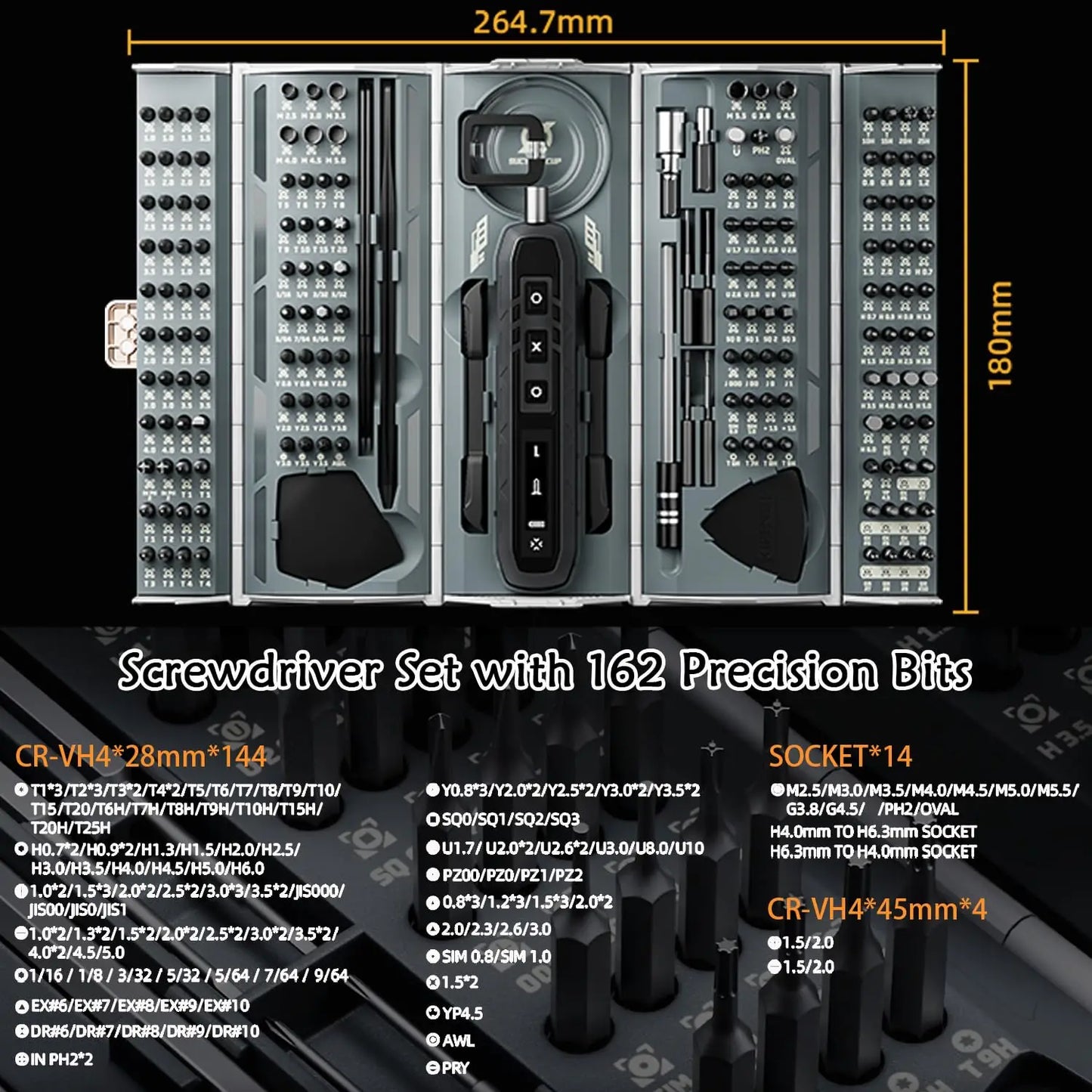 180-in-1 Electric Precision Screwdriver Set – Mini Cordless Repair Kit for Phones, Cameras, Laptops & Electronics