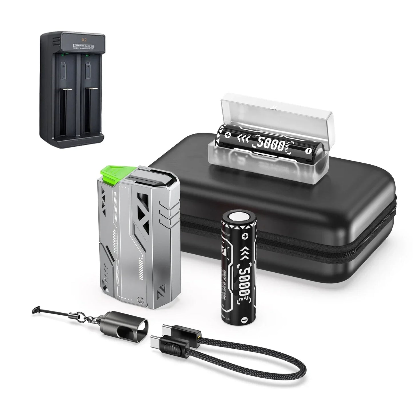 20000mAh Portable Power Bank 22.5W Fast Charge Removable Battery Pack with USB-C & Micro USB