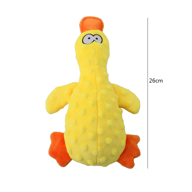 Plush Duck Squeaky Dog Toy with Chew Rope – Bite-Resistant Dental Cleaning Pet Toy