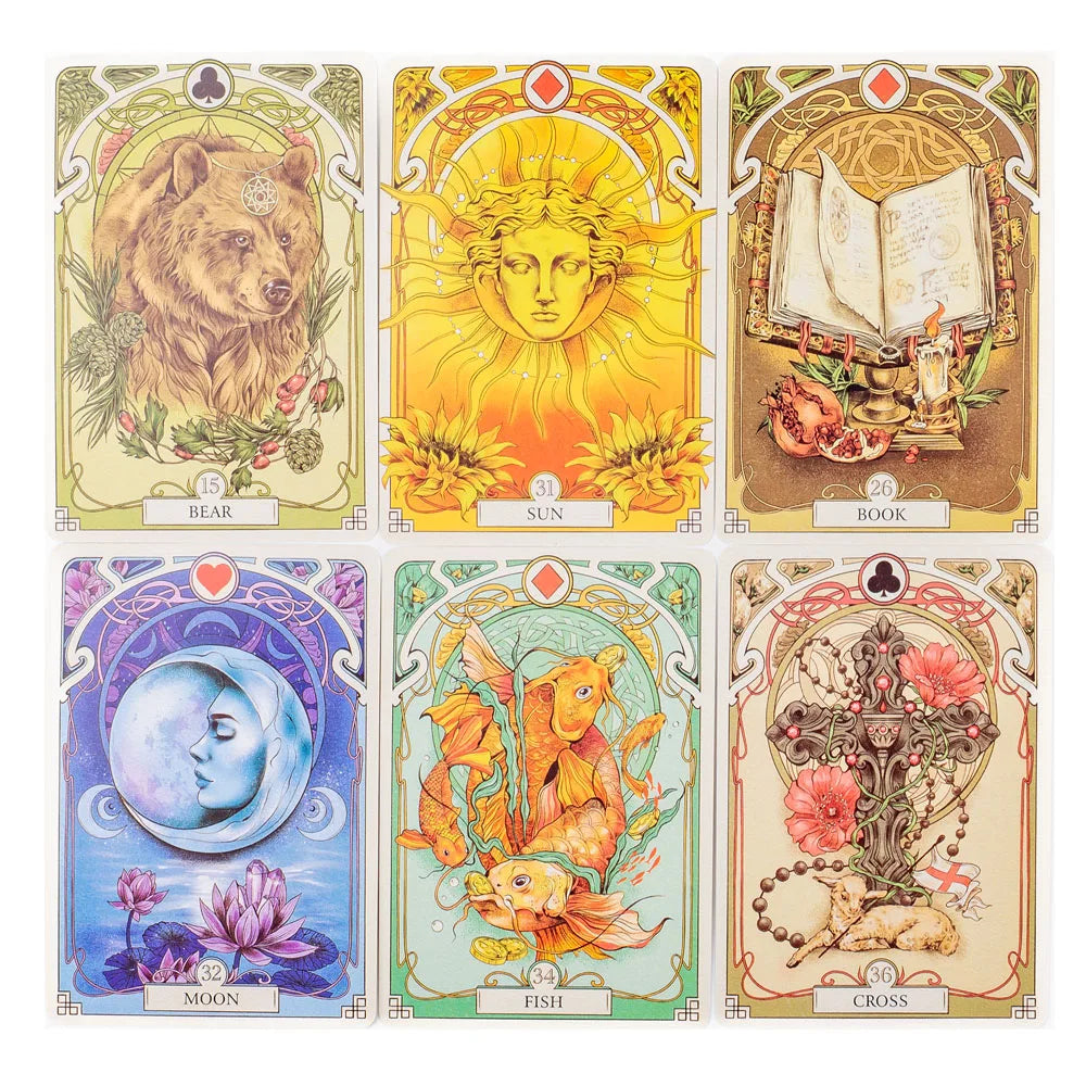 37-Card Lenormand Oracle Deck – Romantic English Oracle/Tarot Cards 10.2 x 7.2 cm (4.02 x 2.83 in)