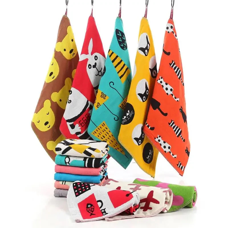 3-Layer Cotton Baby Face Towel 35 x 40 cm (14 x 16 in) Cartoon Gauze Washcloth for Newborn Bathing & Feeding
