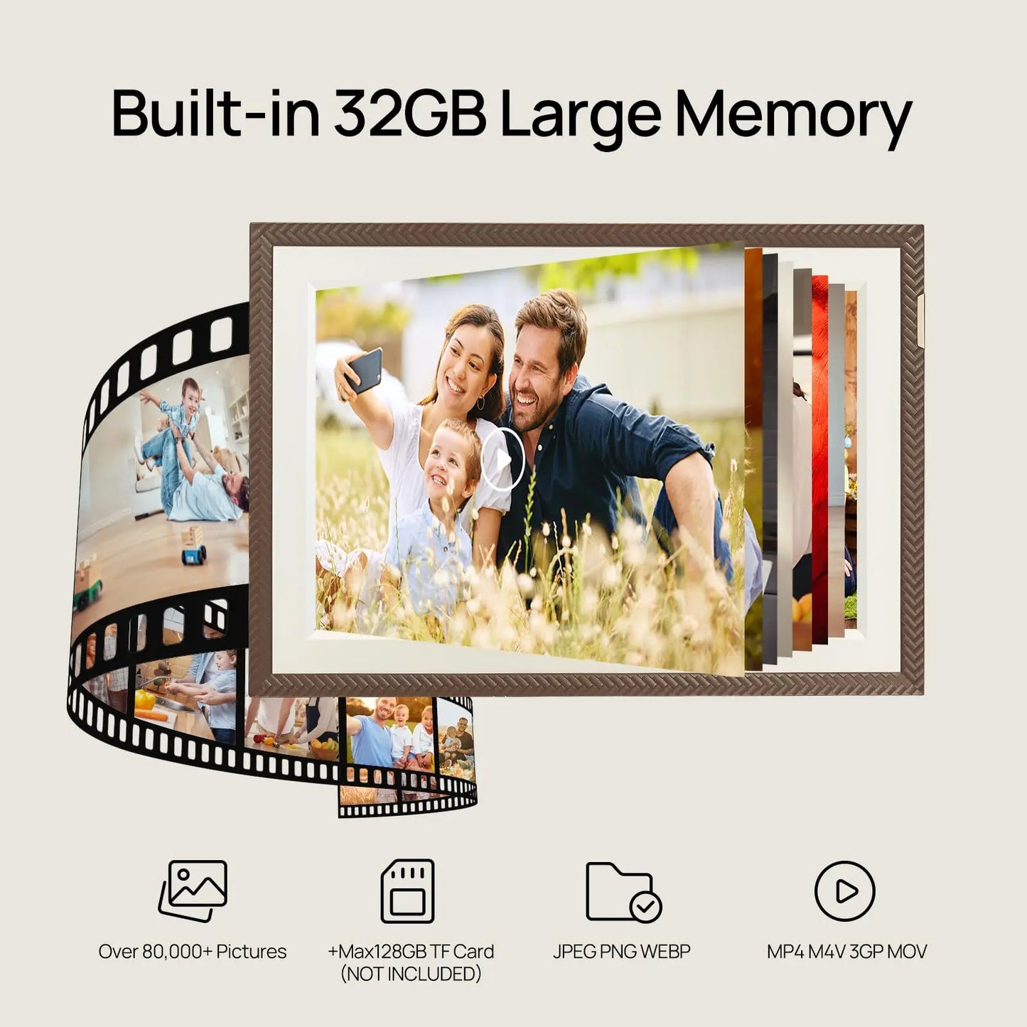 10.1-Inch (25.7 cm) WiFi Smart Digital Photo Frame 32GB 1280x800 IPS Touchscreen