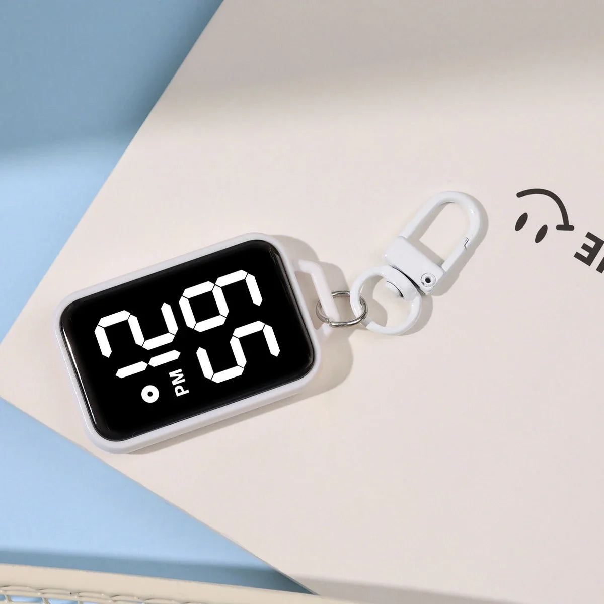 LED Keychain Digital Pocket Watch - Mini Electronic Timepiece for Backpacks & Keys