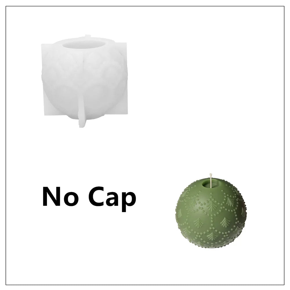 DIY Christmas Bauble & Tree Candle Silicone Mold Set, 3 Sizes, Platinum Silicone for Scented Candle Making