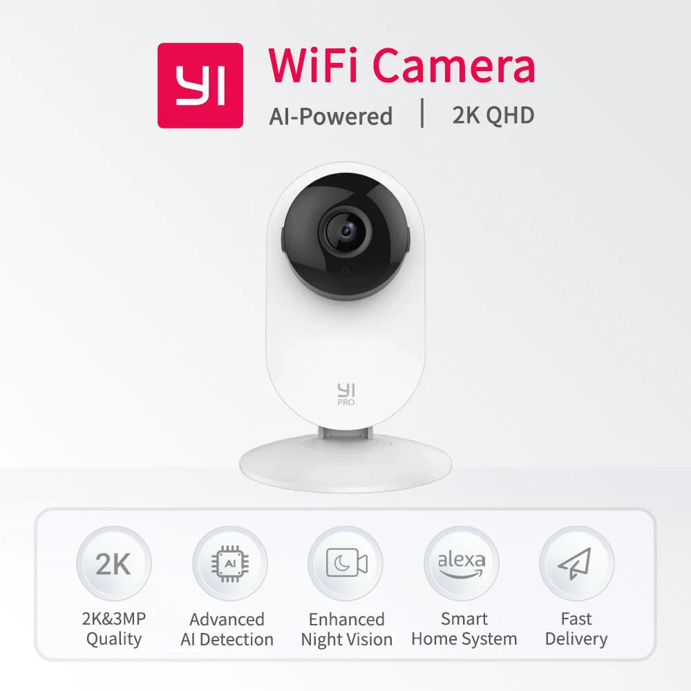 2K 3MP WiFi Home Security Camera – Smart IP CCTV with Two-Way Audio, Motion & Vehicle Detection, Alexa & Google Assistant Compatible