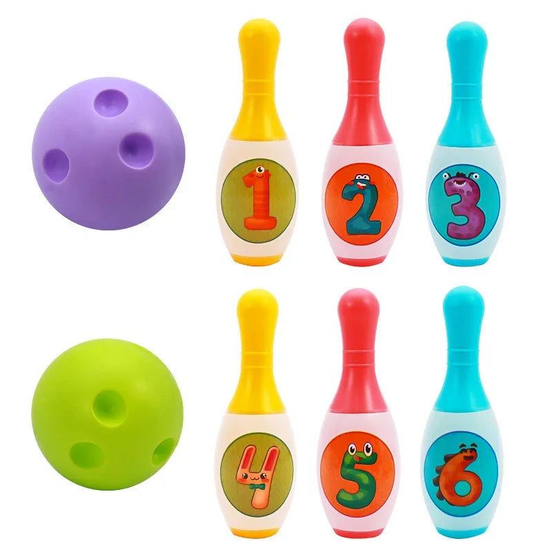 Kids Bowling Set 6 Pins & 2 Balls – Indoor Outdoor Toddler Bowling Game for Ages 4-6, Parent-Child Interactive Birthday Gift