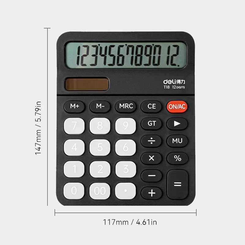 Mute Financial Accounting Calculator - 12-Digit Large Display Desktop Office Calculator