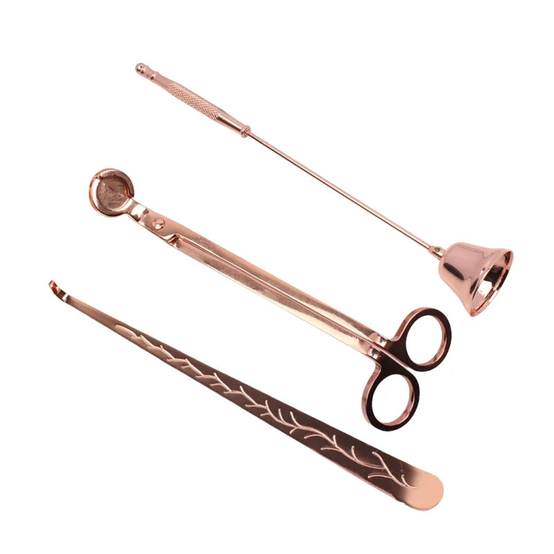 3-Pack Candle Wick Trimmer, Snuffer and Wick Hook Set Stainless Steel Portable Candle Accessories
