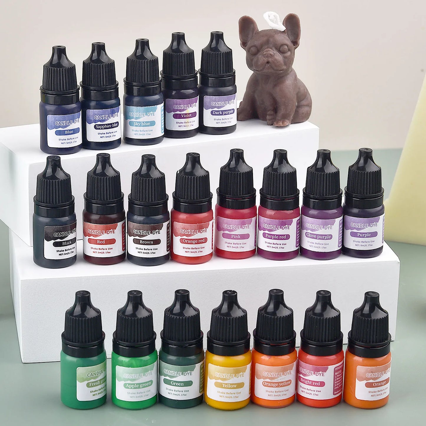 5ml (0.17 fl oz) Candle Dye Liquid Colorant – Non-Toxic High-Concentration Pigment for Soy Wax, Soap & Candle Making