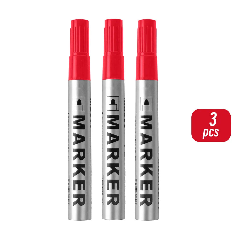 Waterproof Black Permanent Paint Marker - Quick-Dry Oil-Based Pen for Tires, Metal & Glass