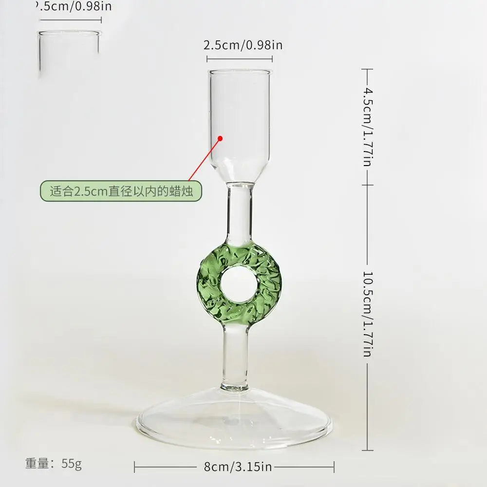 Nordic Christmas Tree Glass Candle Holders - Borosilicate Candelabra Tabletop Decor for Home, Party & Birthday