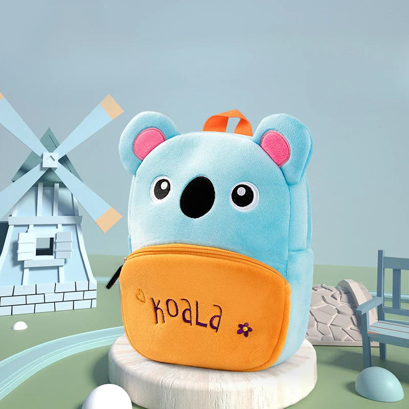 Plush Animal Anti-Lost Backpack for Toddlers & Preschool Kids - Cute Kindergarten Bag