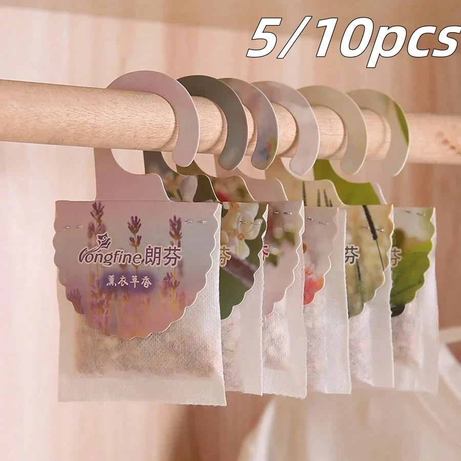 5/10-Pack Hanging Scented Sachets for Closet & Drawers — Long-Lasting Aromatherapy Air Freshener & Moth Repellent