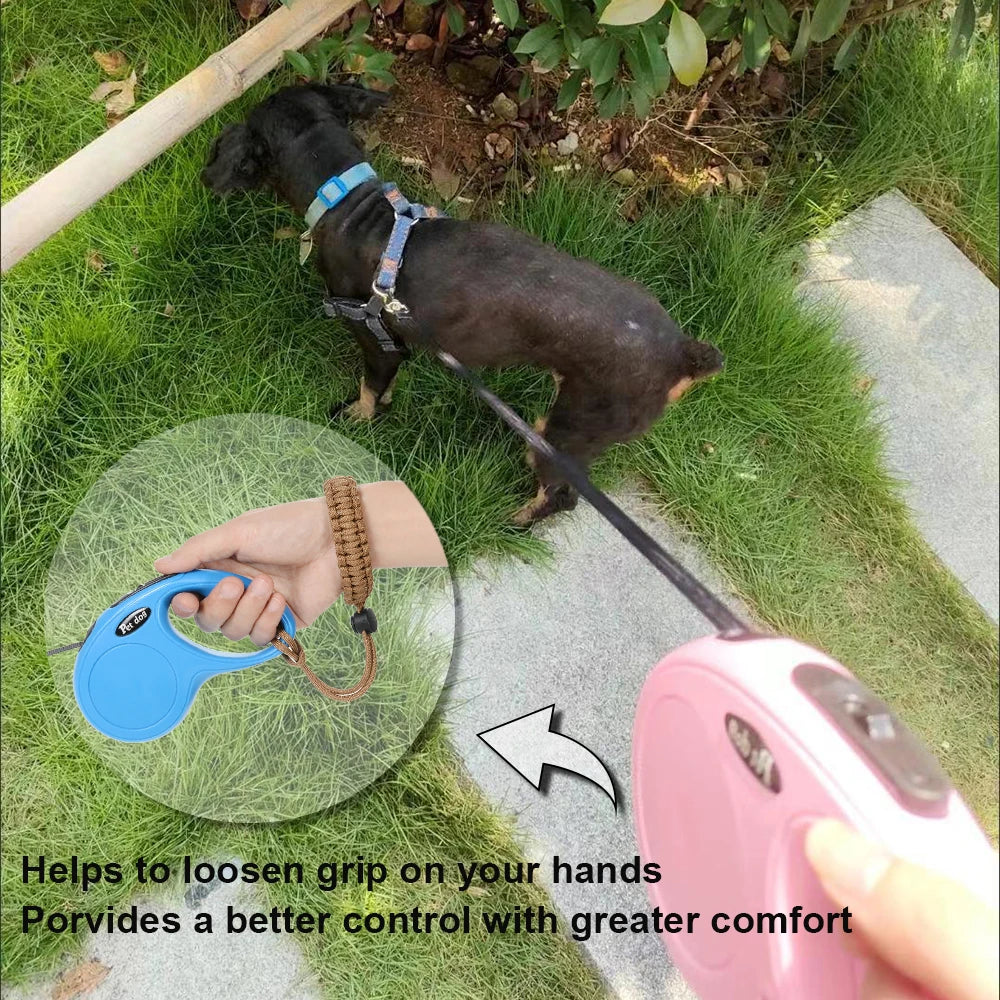 Hands-Free Dog Leash Wrist Strap 22cm (8.6 in) Adjustable Anti-Fall Wristband for Retractable Leashes, Small to Large Dogs & Puppies