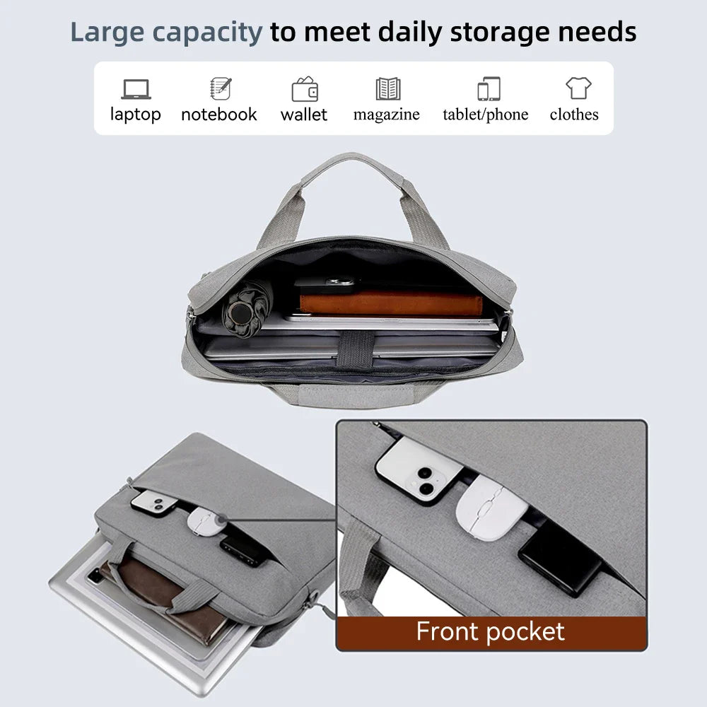 Waterproof Laptop Sleeve Messenger 14–15.6 Inch (35.6–39.6 cm) Notebook Case for MacBook Air Pro & Tablets - Portable Travel Carrying Bag