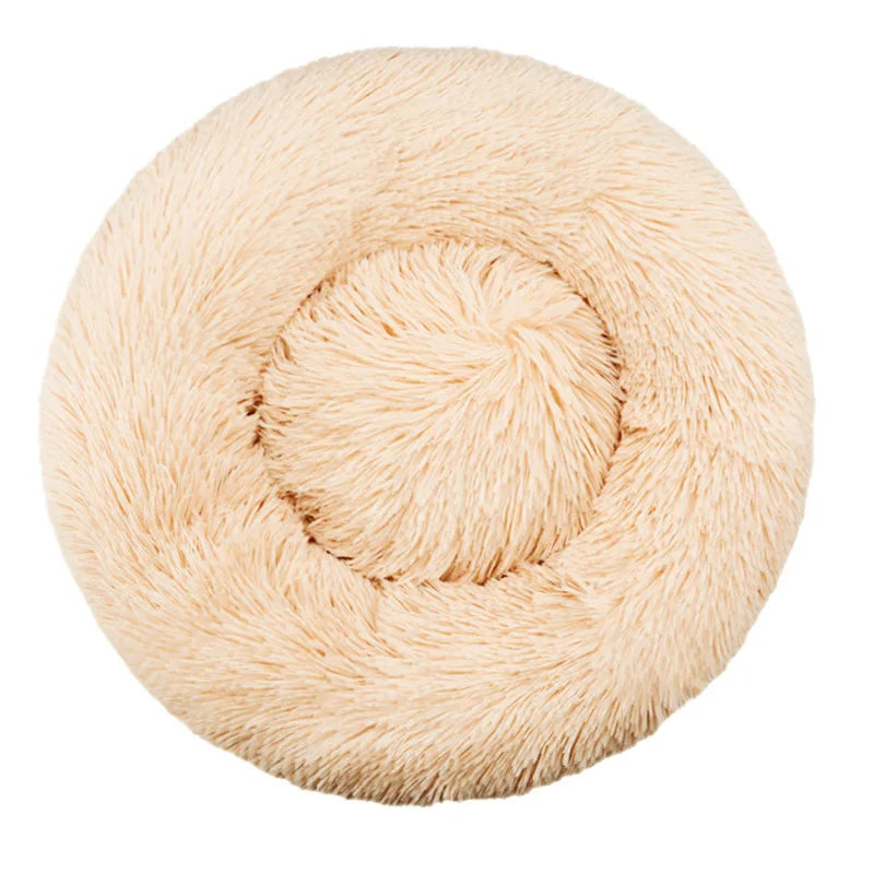 Round Plush Pet Bed, Washable Cozy Dog & Cat Sofa, Winter Warm, Multiple Sizes 16–35 in (40–90 cm)