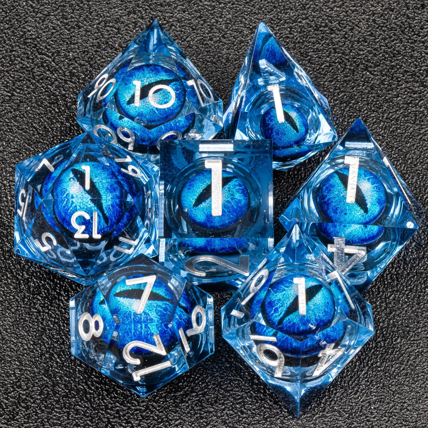 Handmade Resin 7-Piece D20 Polyhedral Dice Set for Dungeons & Dragons & Tabletop RPGs