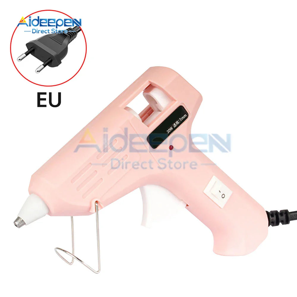 20W Mini Hot Glue Gun with 7mm x 150mm Glue Sticks – Low-Temp PTC Heater for DIY Crafts & Home Repair