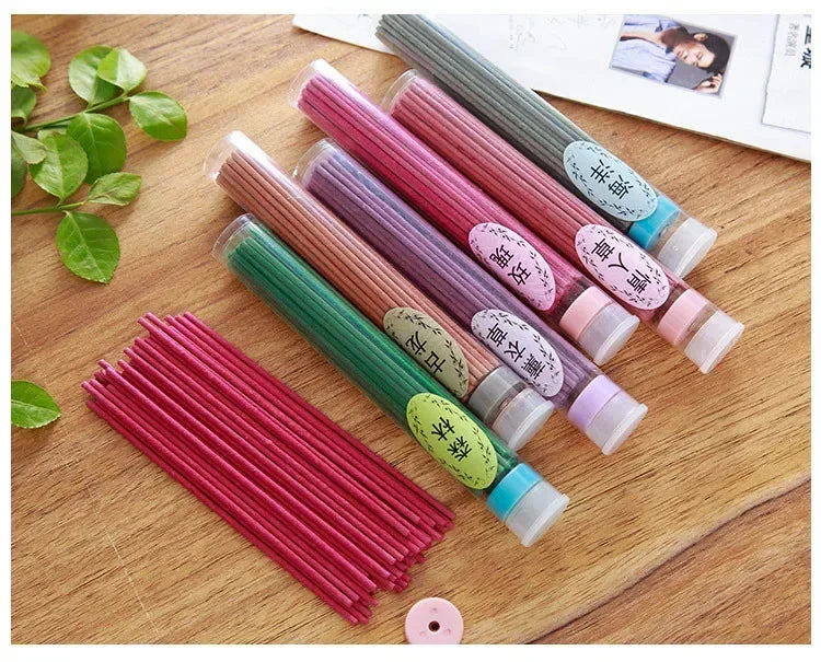 1-Bottle (50 Sticks) Sandalwood Incense Pack with Burner – Natural Aroma Air Freshener