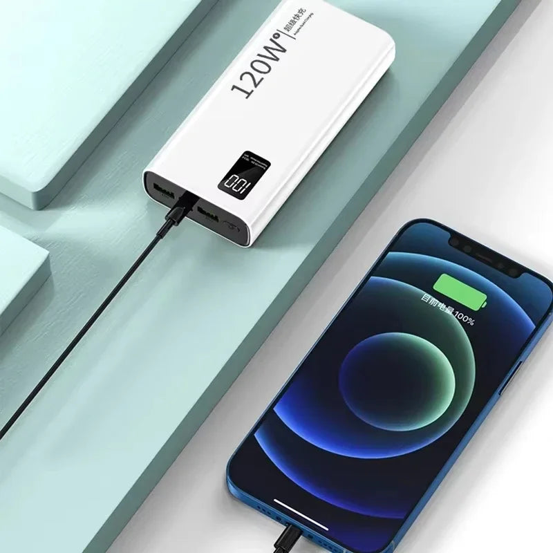 120W 200000mAh Portable Power Bank with Digital Display - High Capacity Fast Charger for Smartphones & Tablets
