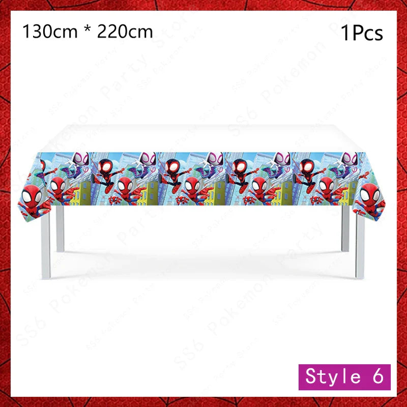 Spiderman Kids Birthday Party Supplies - Disposable Tableware Set with Plates, Cups, Napkins & Favor Bags