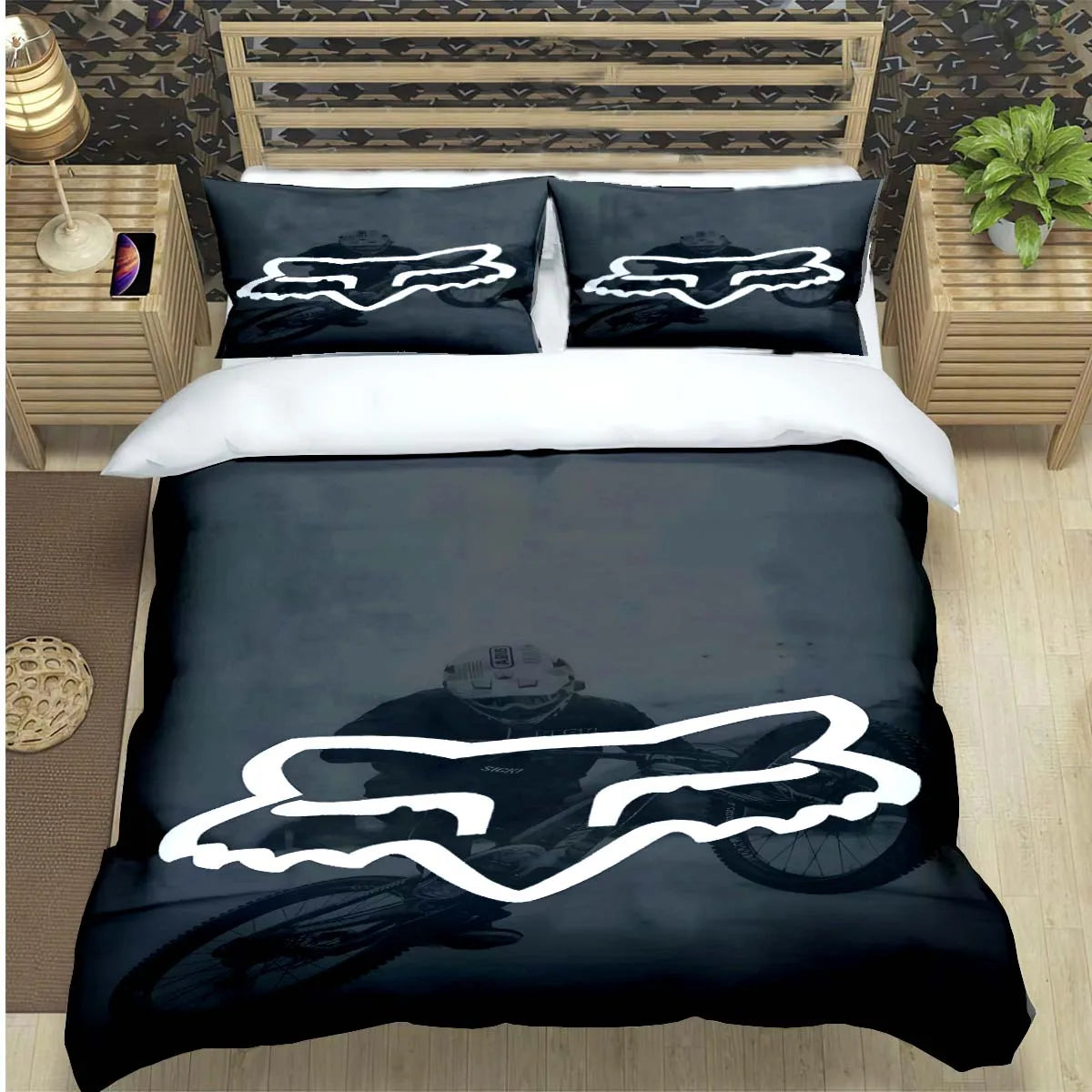 Cartoon Fox 3-Piece Microfiber Duvet Cover Set for Kids & Teens — Twin/Full/Queen/King Options