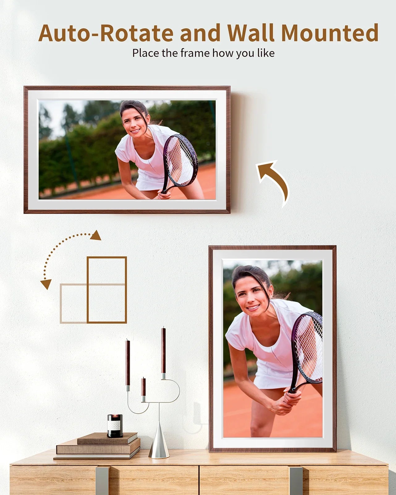 15.6-Inch (39.6 cm) FHD Touchscreen Digital Photo Frame, 32GB Built-In, WiFi & Frameo App, MP4 Playback, Wall-Mountable
