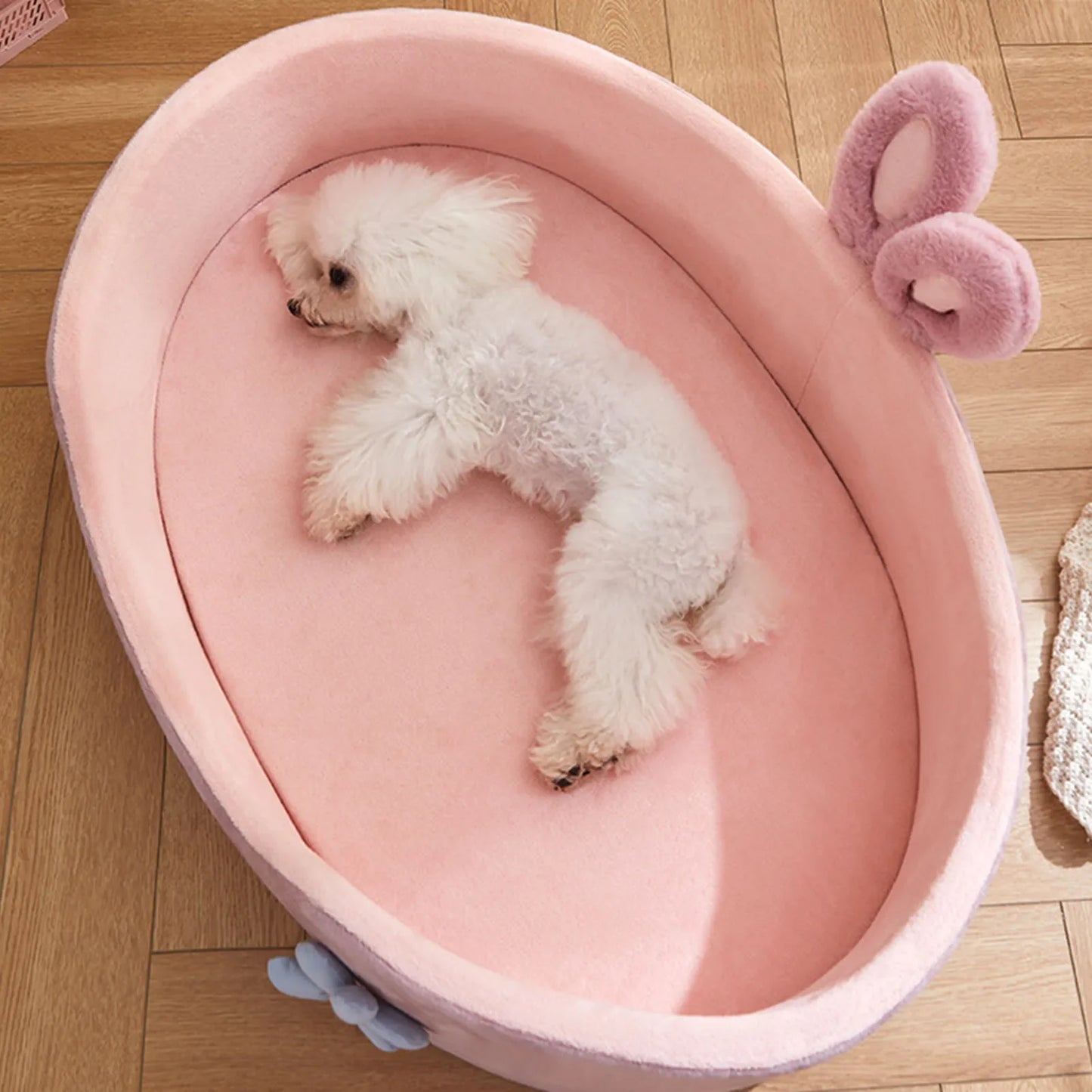 Detachable Washable Pet Bed for Cats & Small Dogs – Soft Cozy Four-Season Bed (Pink, M/L)