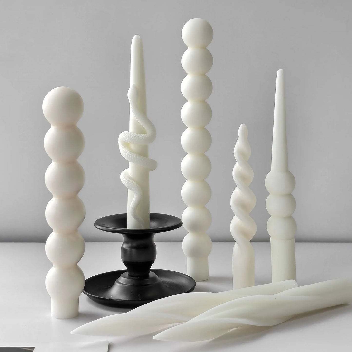 Geometric Spiral Long Rod Silicone Candle Mold for Handmade Aroma Candles & DIY Candle Making Supplies