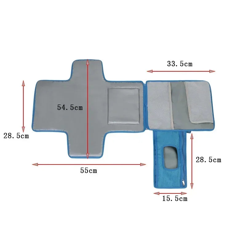 Compact Waterproof Travel Baby Changing Pad with Wipes Pocket - Portable Diaper Changing Station 30 x 20 cm (11.8 x 7.9 in)