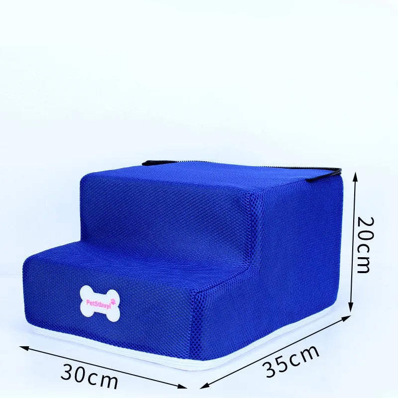 3-Step Pet Stairs for Small Dogs and Cats - Removable Washable Non-Slip Ramp Ladder