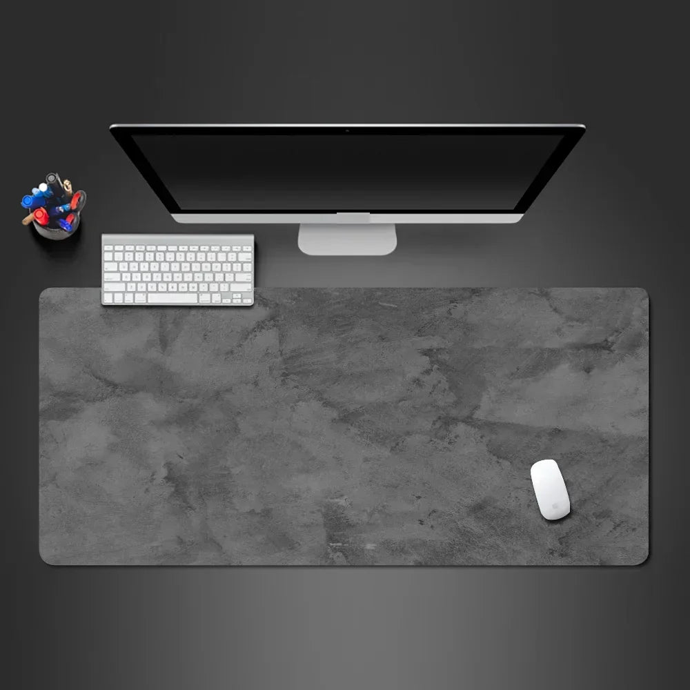 Gray Extended Mouse Pad – Stitched Edge XXL / Large Desk Mat, Non-Slip Rubber Gaming & Office Mousepad