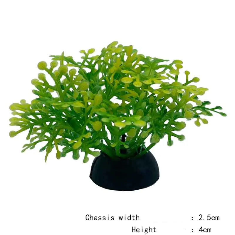 Artificial Aquarium Plants – Plastic Underwater Green Shrubs with Resin Base, Fish Tank Decoration