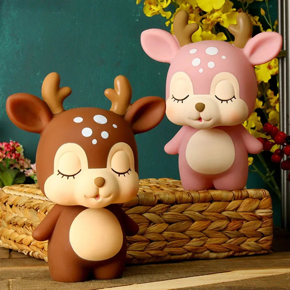 Cute Cartoon Deer Piggy Bank Coin Jar – Large Money Savings Box, 7.6 x 6.06 x 3.94 in (19.3 x 15.4 x 10 cm) – Gift for Kids & Adults